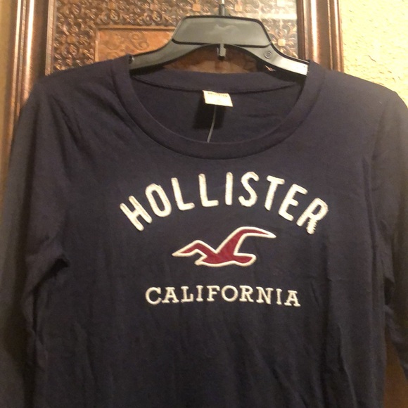 NWT Vintage Hollister California Navy Blue Long Sleeve Top. Large. Iconic Logo - Picture 3 of 11